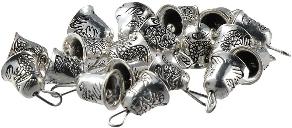 30Pcs Mini Antique Silver Jingle Bells Charms for DIY Jewelry