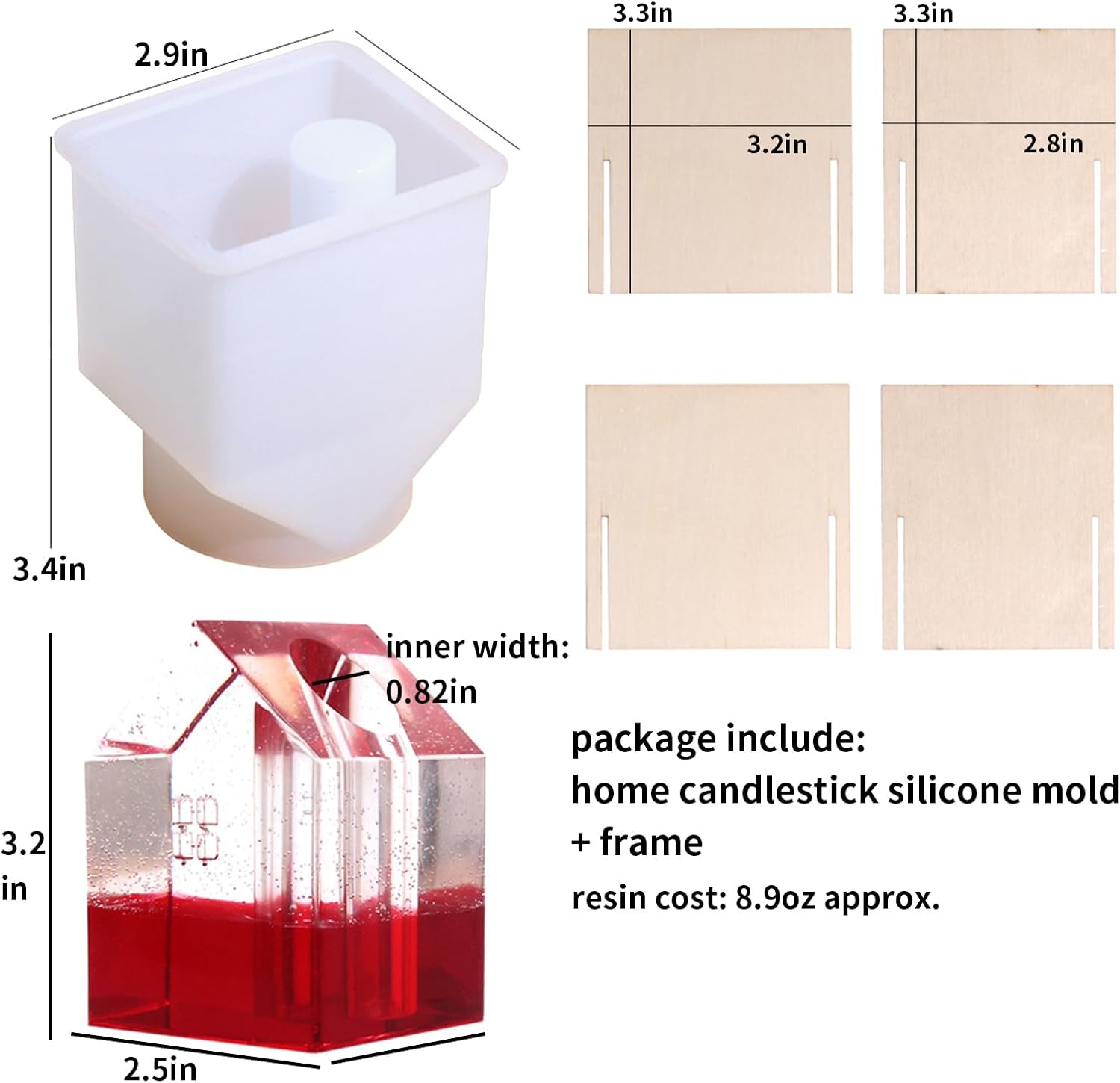House Shape Candle Holder Silicone Mold for Resin Art