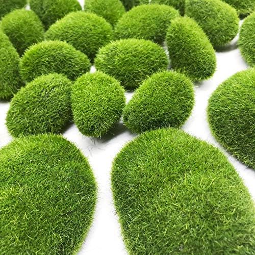 Woohome 25 pcs Artificial Moss Rocks Decor