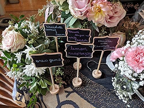 20PCS Wood Mini Chalkboard Signs with Stickers and Chalk