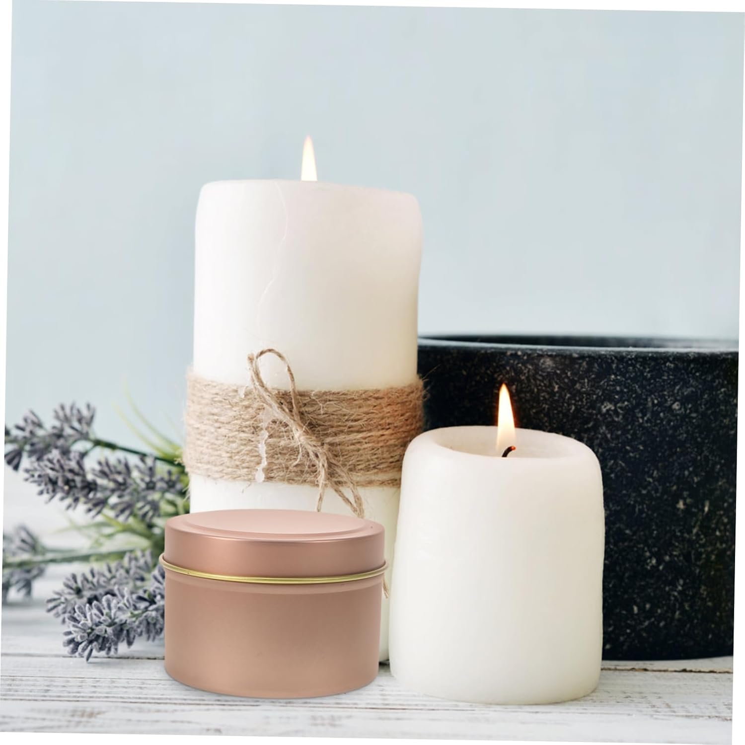12Pcs Refillable Metal Candle Tins with Sealing Lids