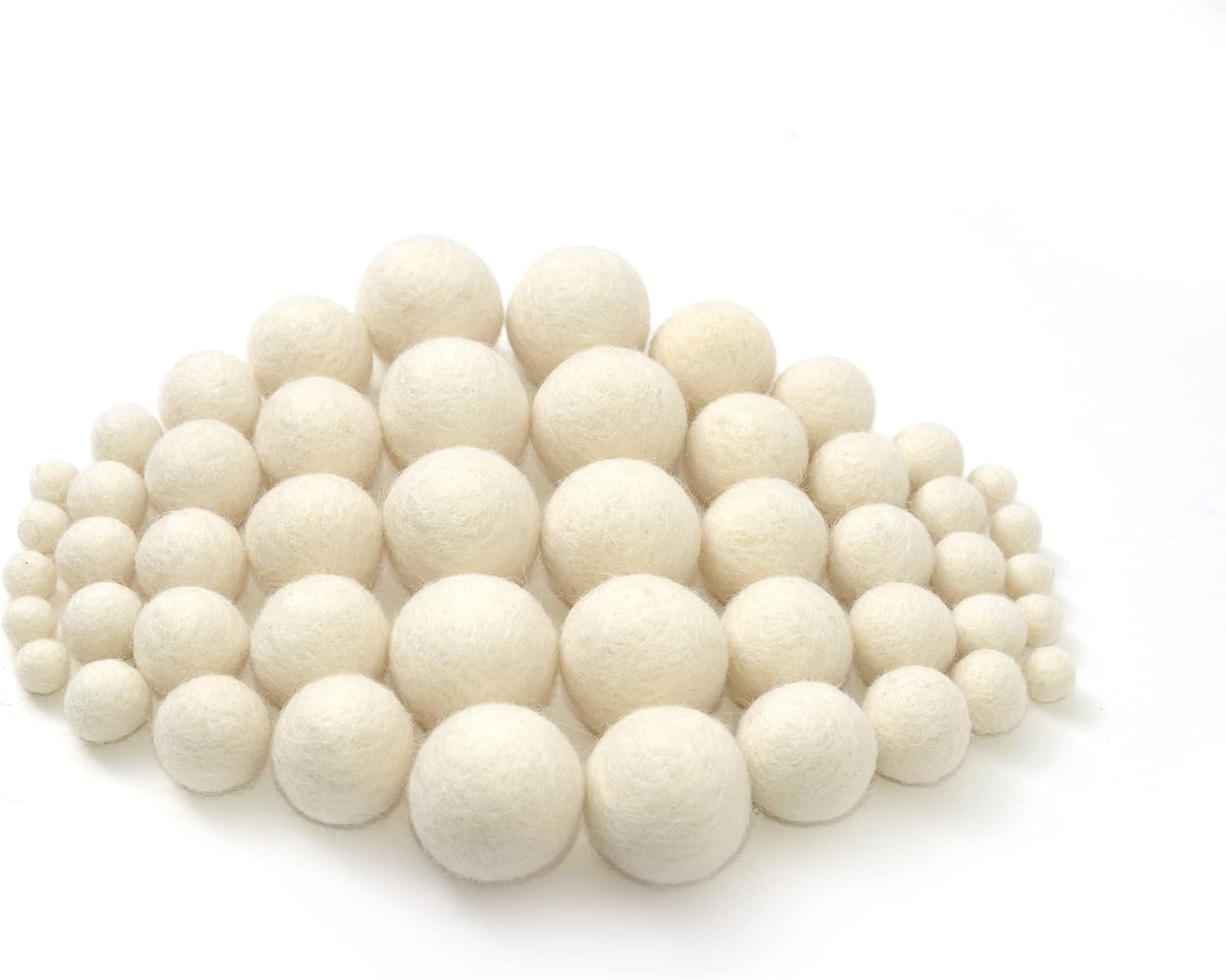 Glaciart One Wool Felt Balls 50 Pieces Mixed Sizes