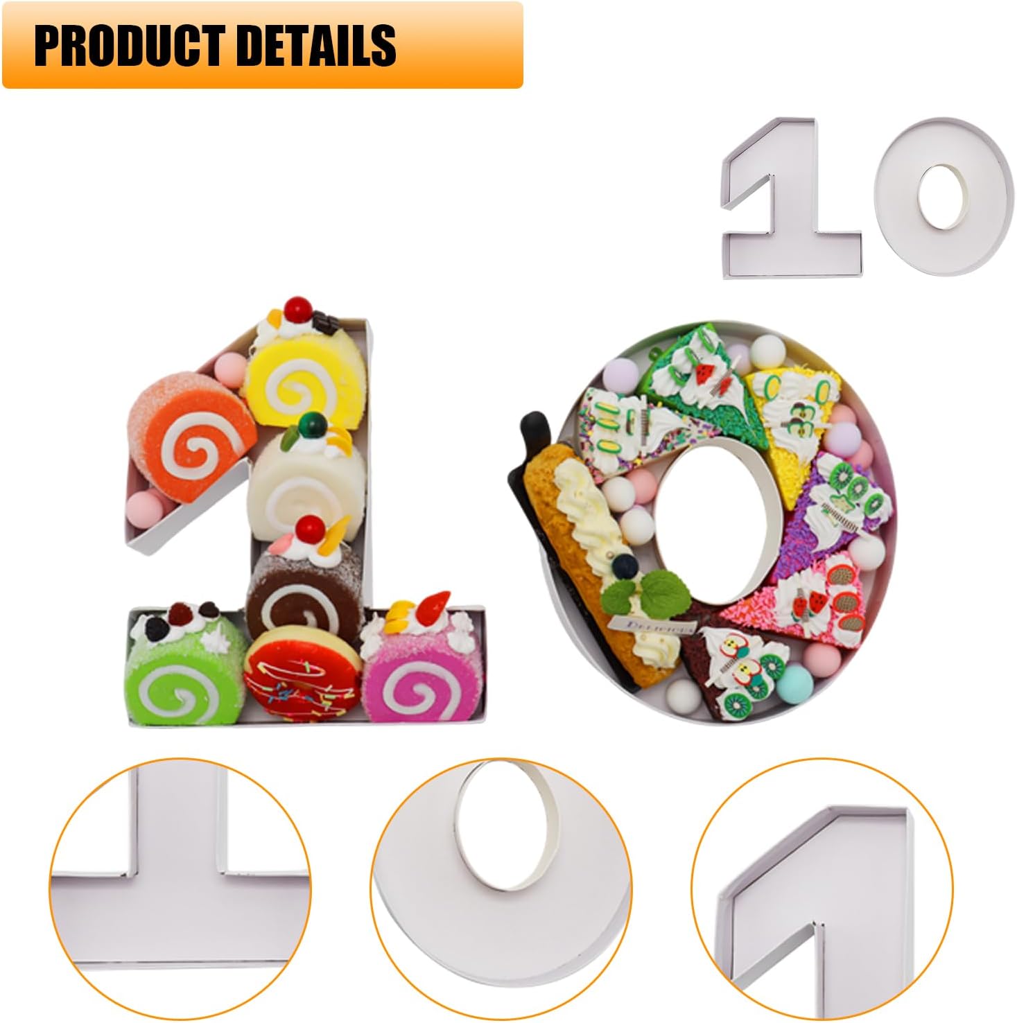 8in Fillable Paper Mache Number Cardboard Letter Birthday Treat Container Set