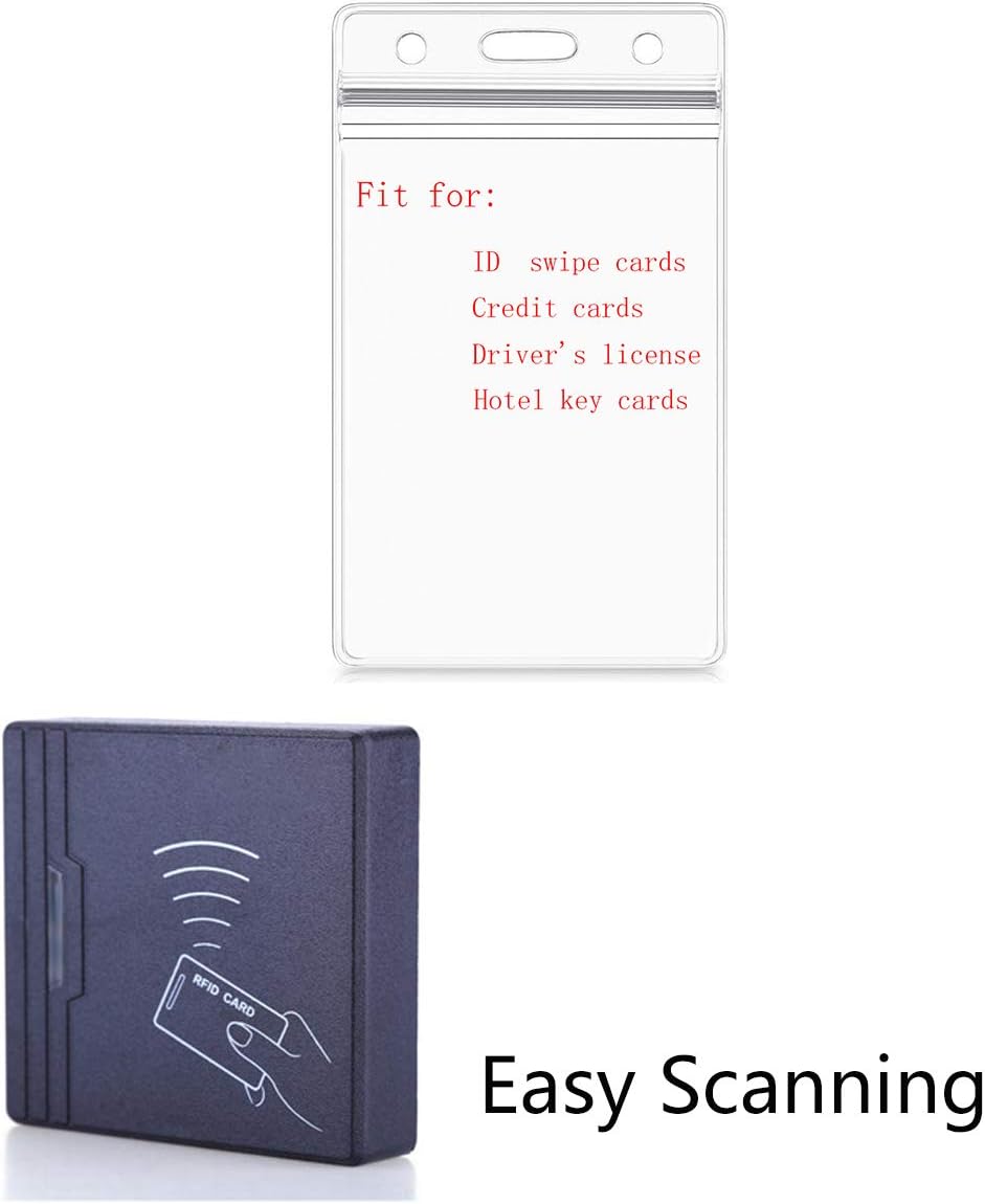 6 Pack Vertical ID Card Badge Holder with Waterproof Zip