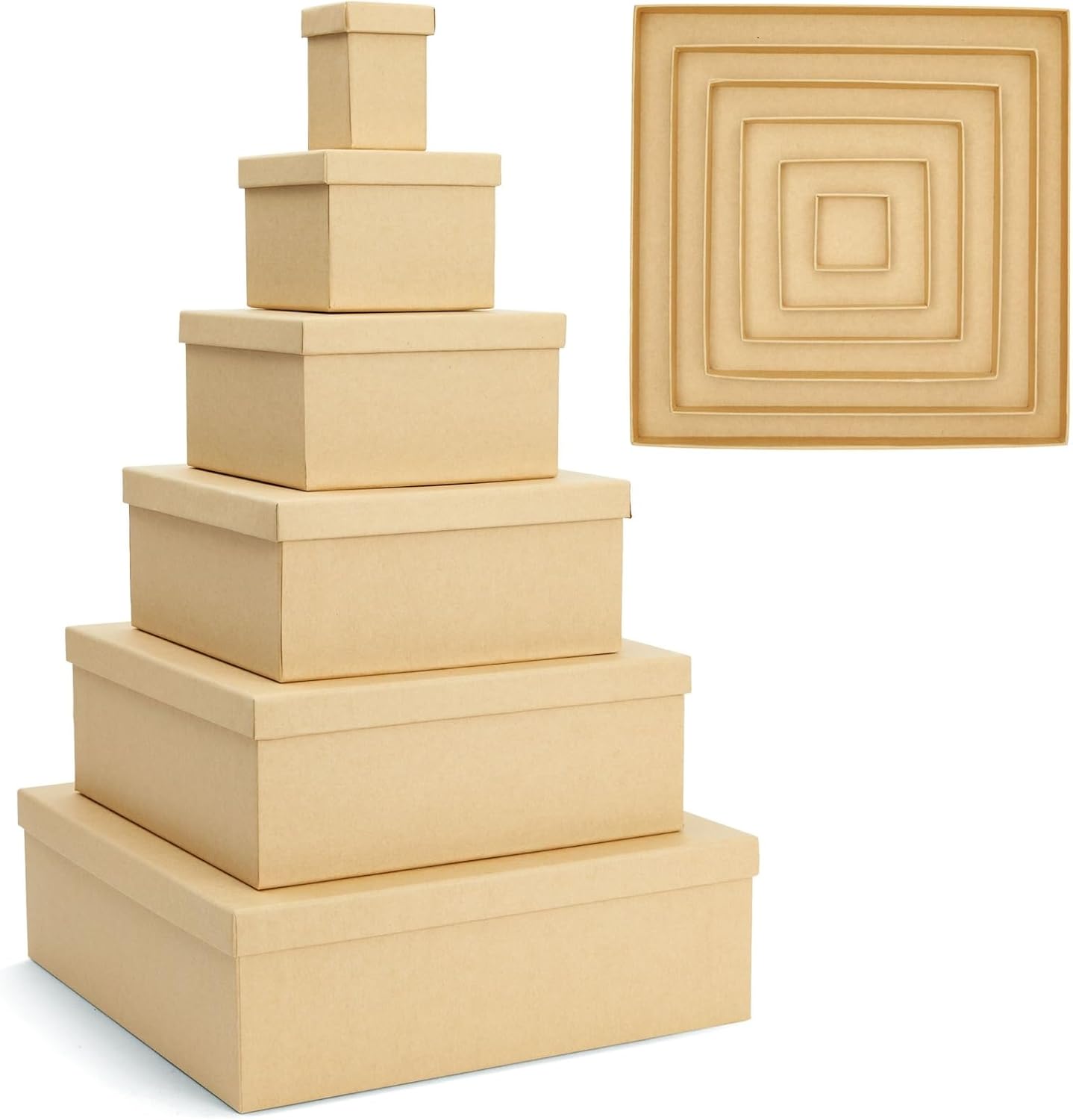 6-Pack Square Nested Gift Boxes with Lids
