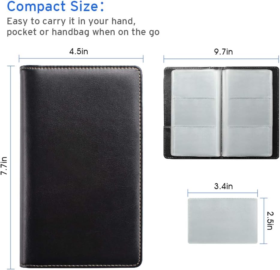 Sooez Leather Business Card Book Holder Organizer 240 Capacity Black