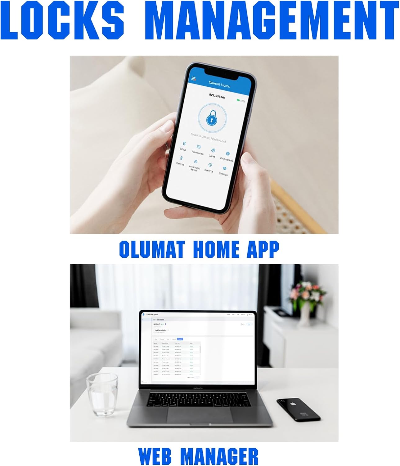 8-in-1 Smart Door Lock with Biometric Fingerprint Keypad