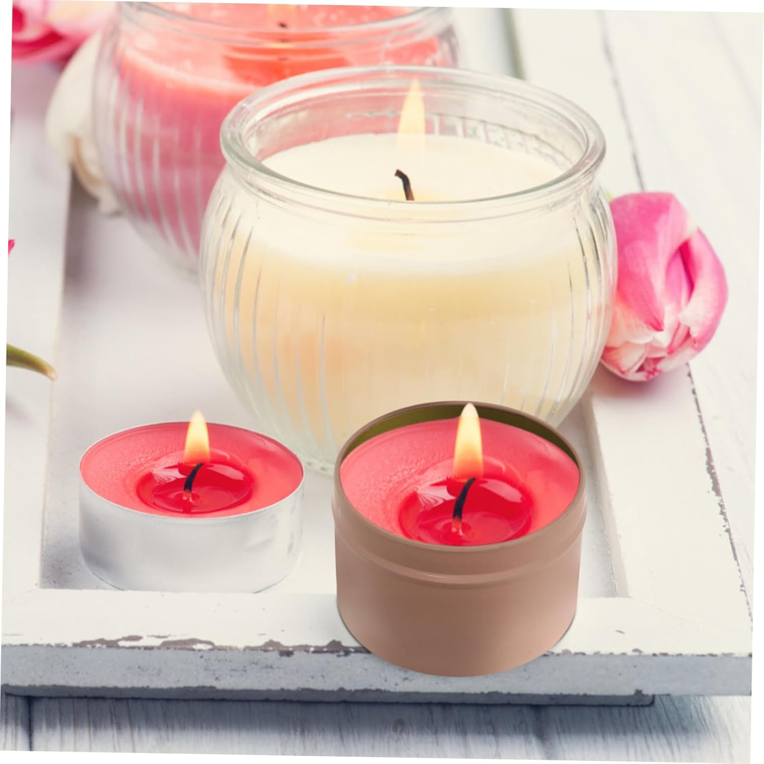 Jecompris 12Pcs Metal Candle Tins with Lids