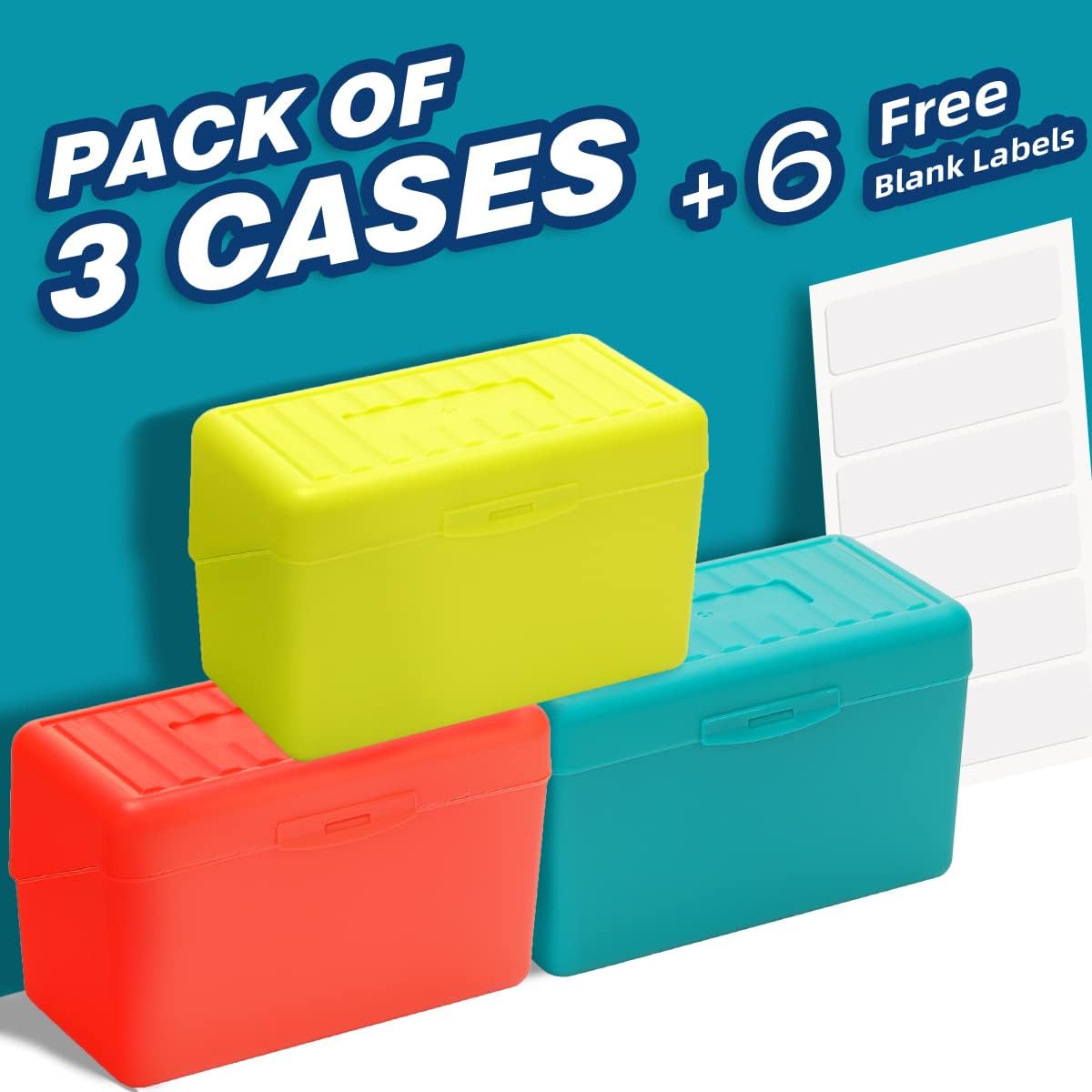 H4D Index Card Holder 3x5 3 Packs Red Green Yellow