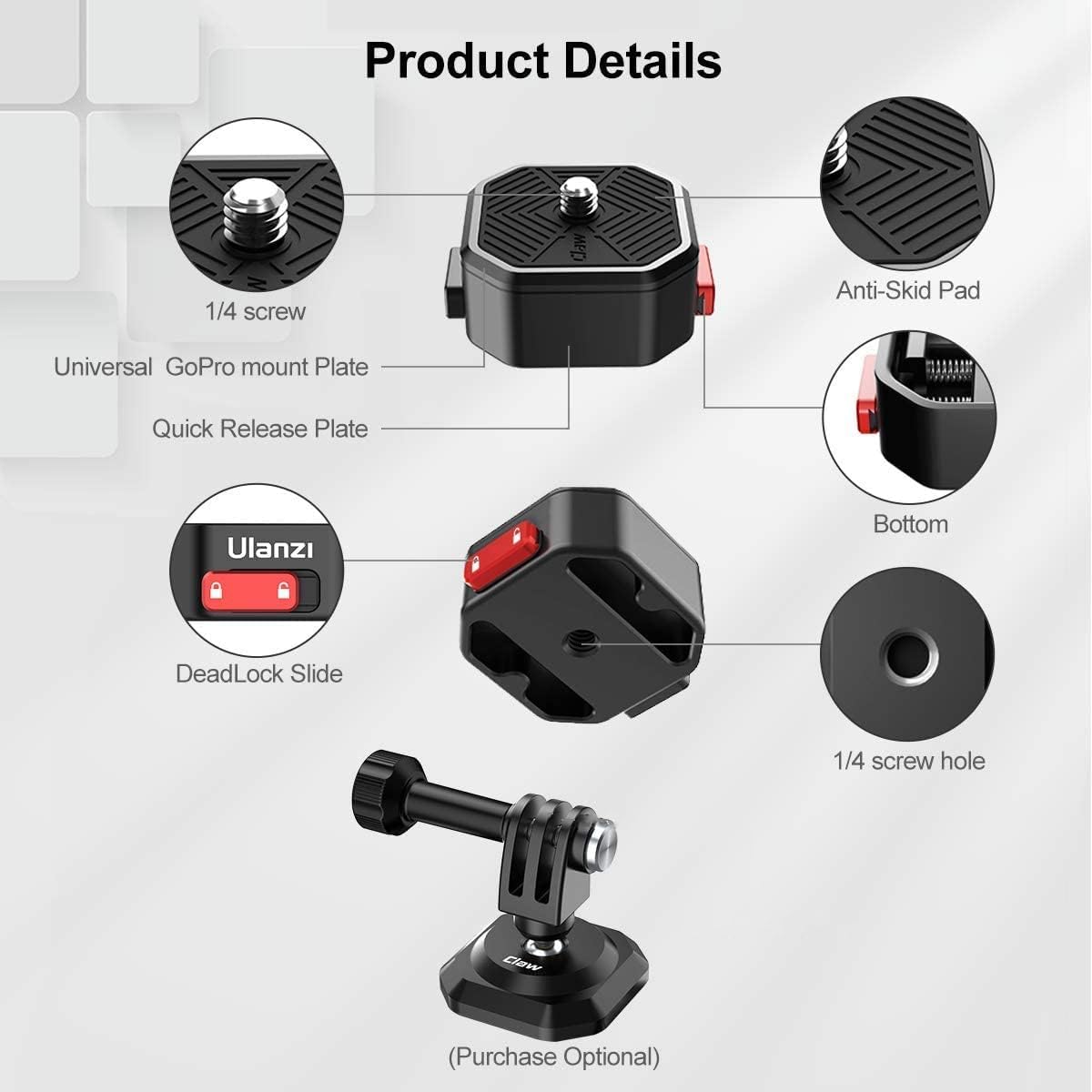 ULANZI Claw Quick Release Plate for Camera Mount