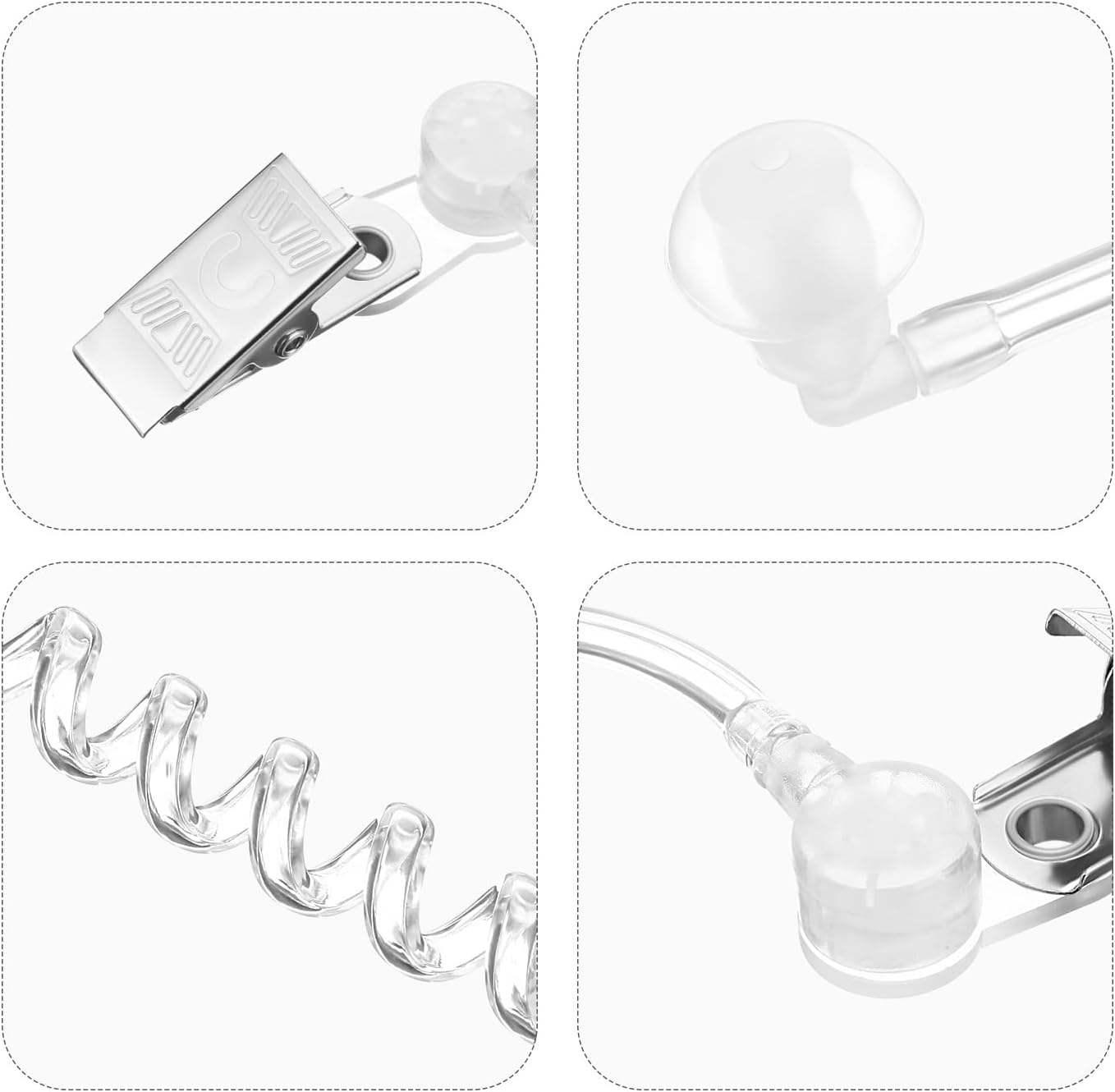 4 Pack Fake Spy Earpiece for Halloween Cosplay Role Play