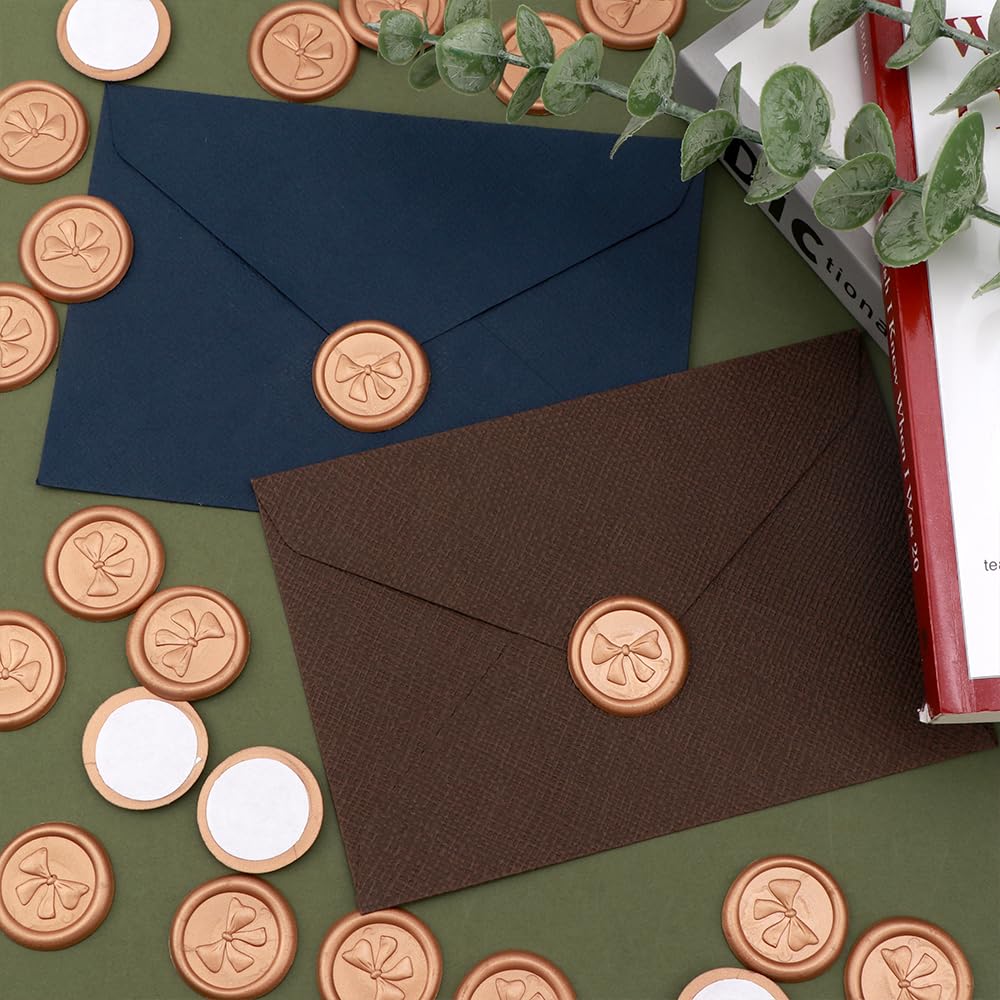 Bow Pattern Wax Seal Stickers 50PCS Self-Adhesive