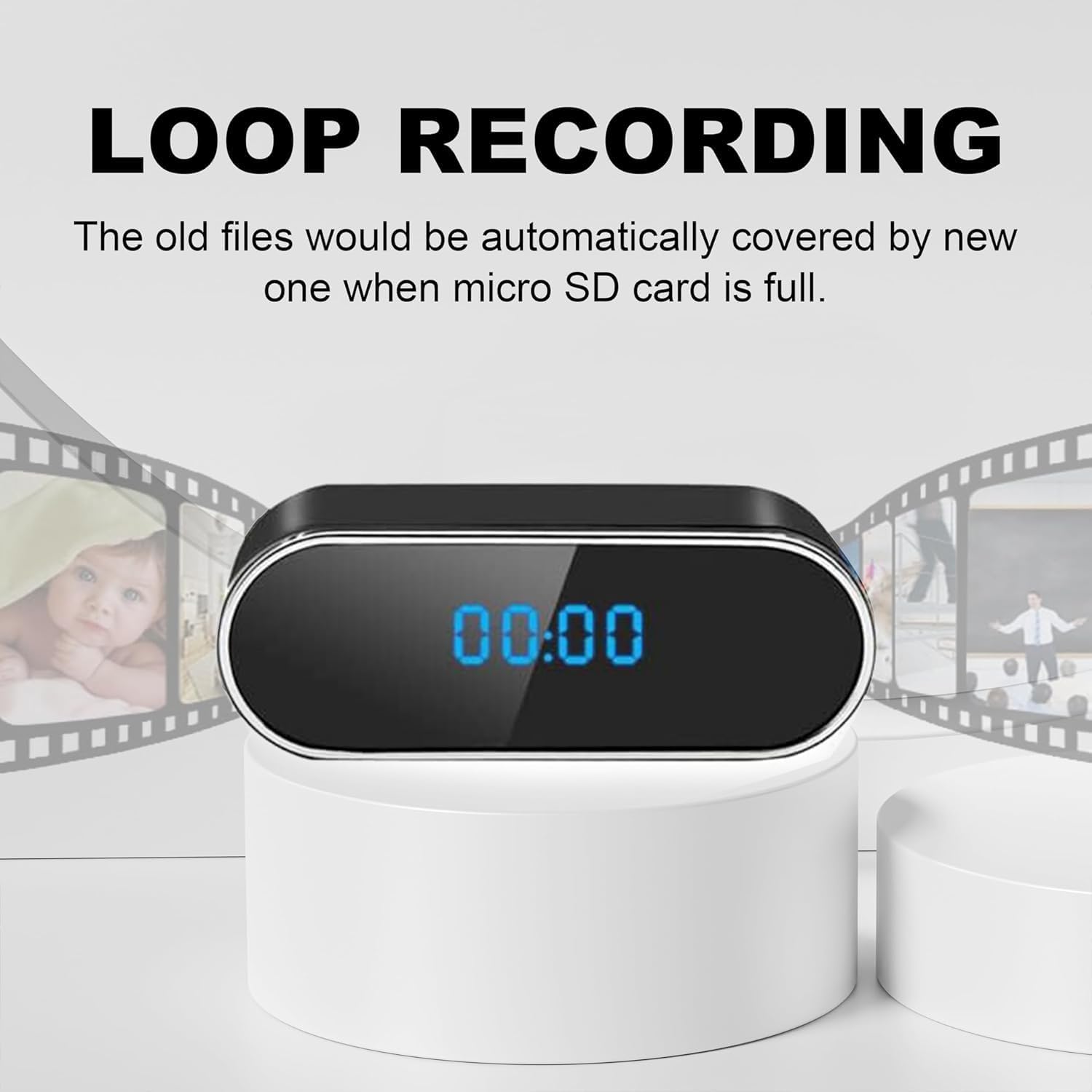 NJINALW Smart Clock Camera with Night Vision and Motion Detection