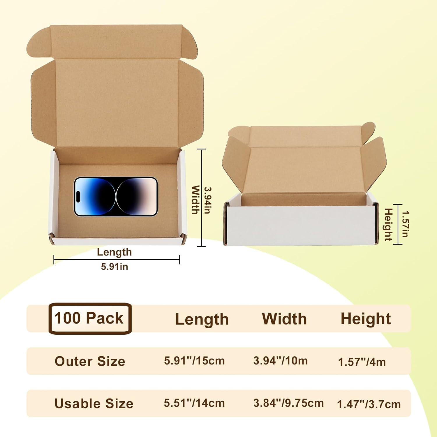 WIFTREY 100 Pcs White Shipping Boxes 591x394x157 Inches
