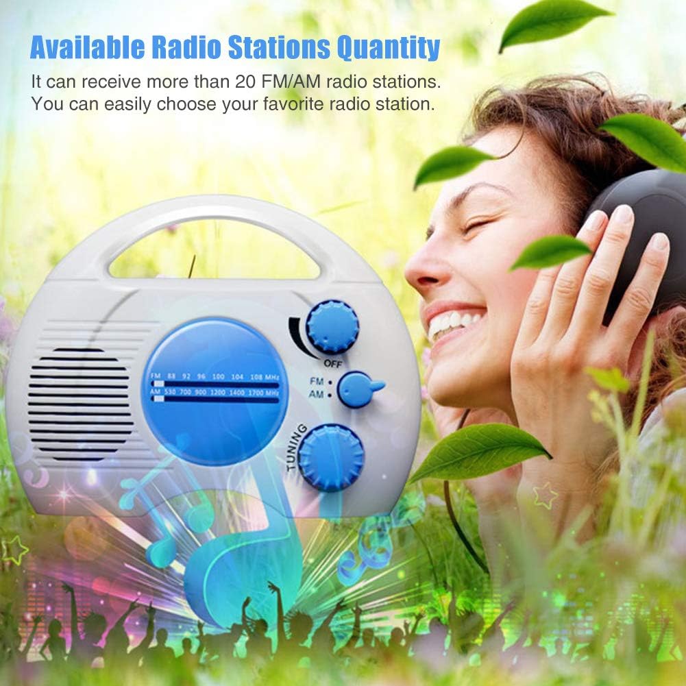 SY-910 Mini Portable AM FM Shower Radio with Built-In Speaker