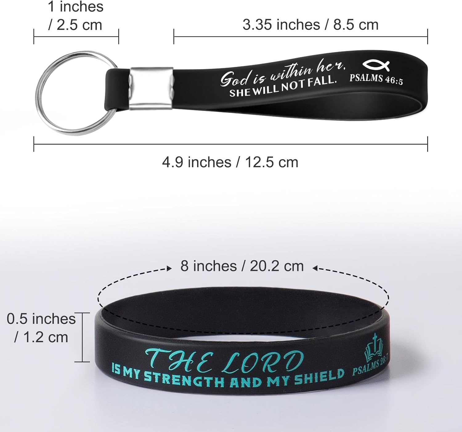 40 Pcs Bible Verse Bracelets Christian Inspirational Keychains