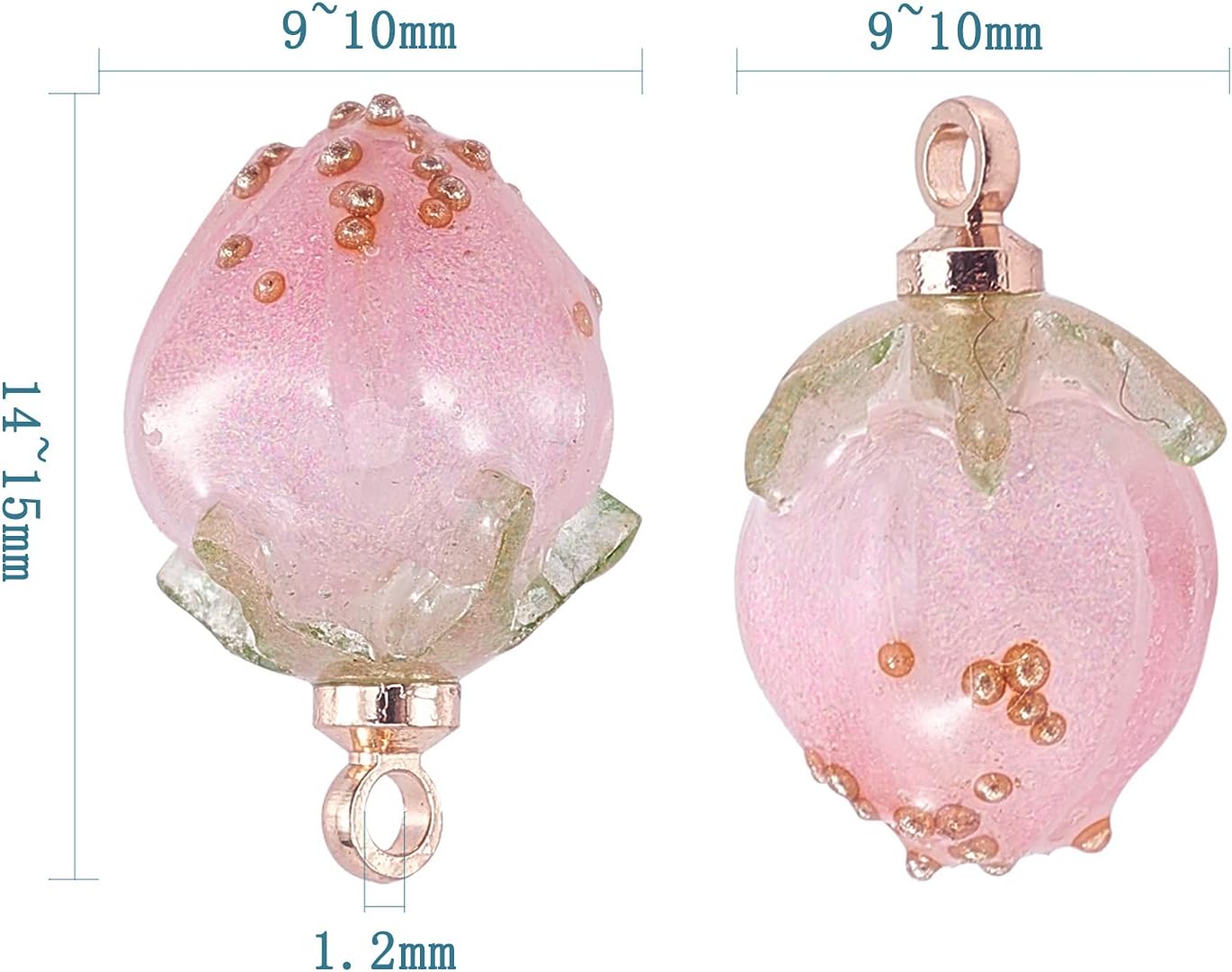 LiQunSweet 20 Pcs Natural Dried Flower Bud Charms for DIY Jewelry