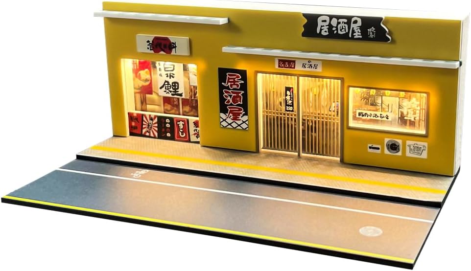 164 Scale Japanese Style Bar Diorama Model with Light
