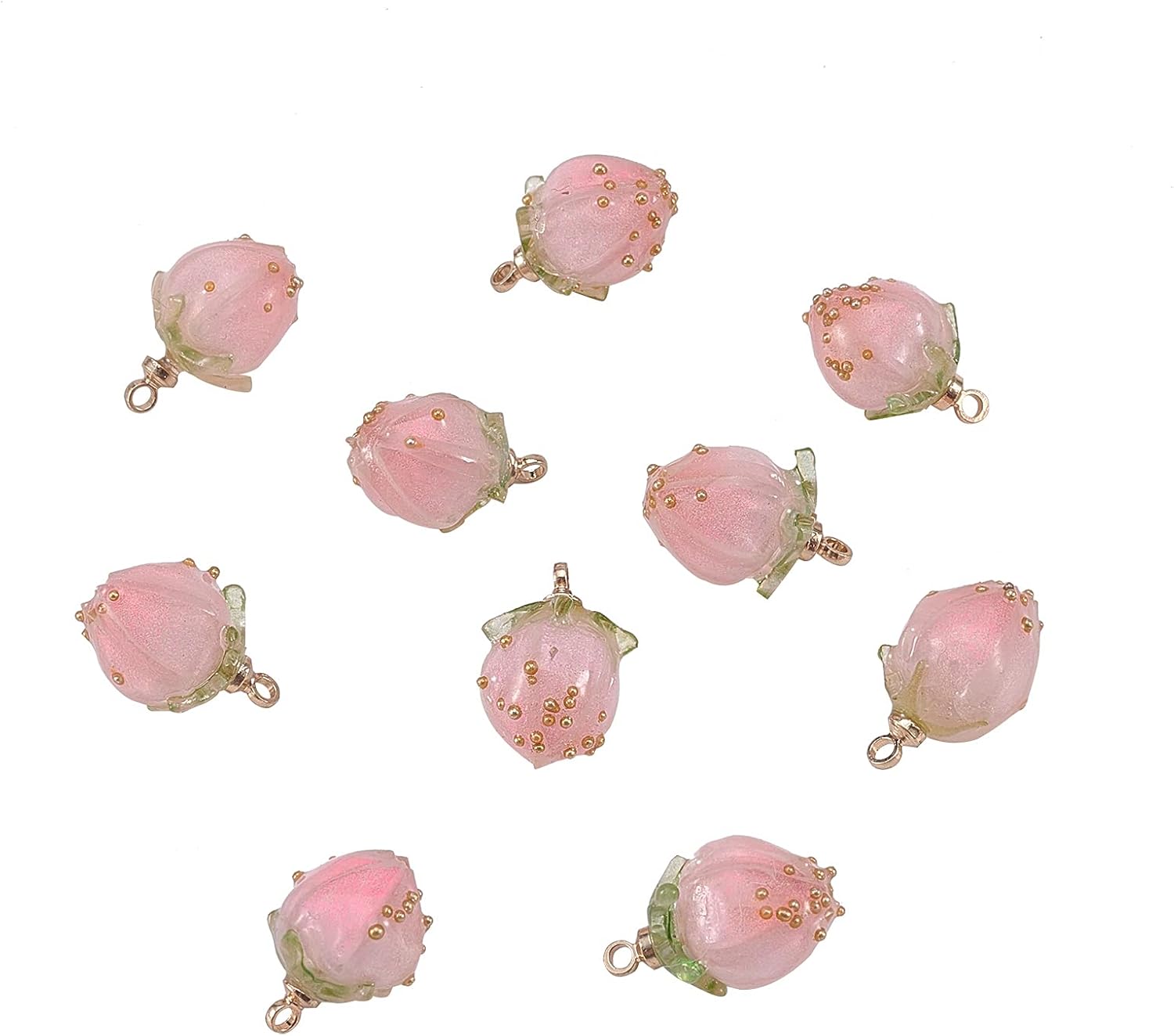LiQunSweet 20 Pcs Natural Dried Flower Bud Charms for DIY Jewelry
