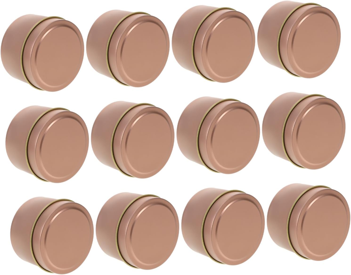 12Pcs Refillable Metal Candle Tins with Sealing Lids