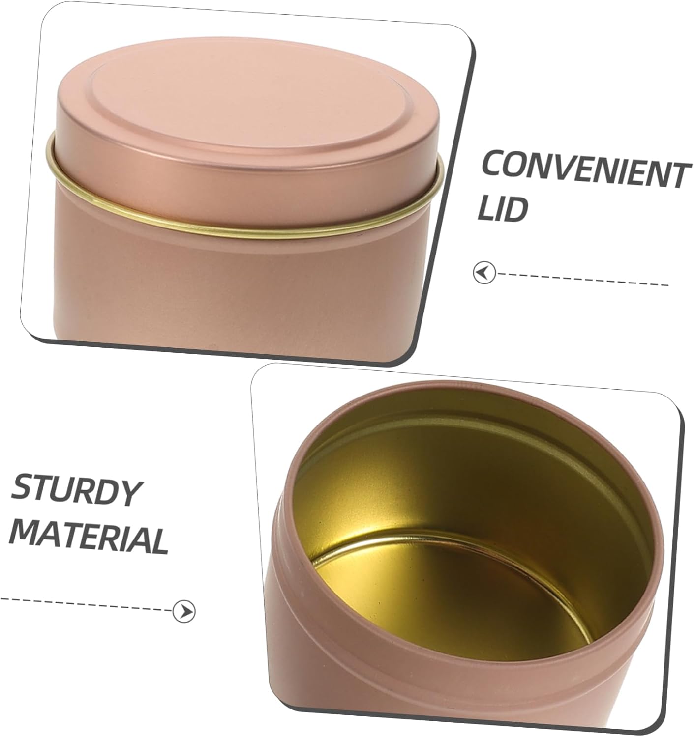 PRETYZOOM 12Pcs Metal Candle Tins with Lids for DIY Aromatherapy