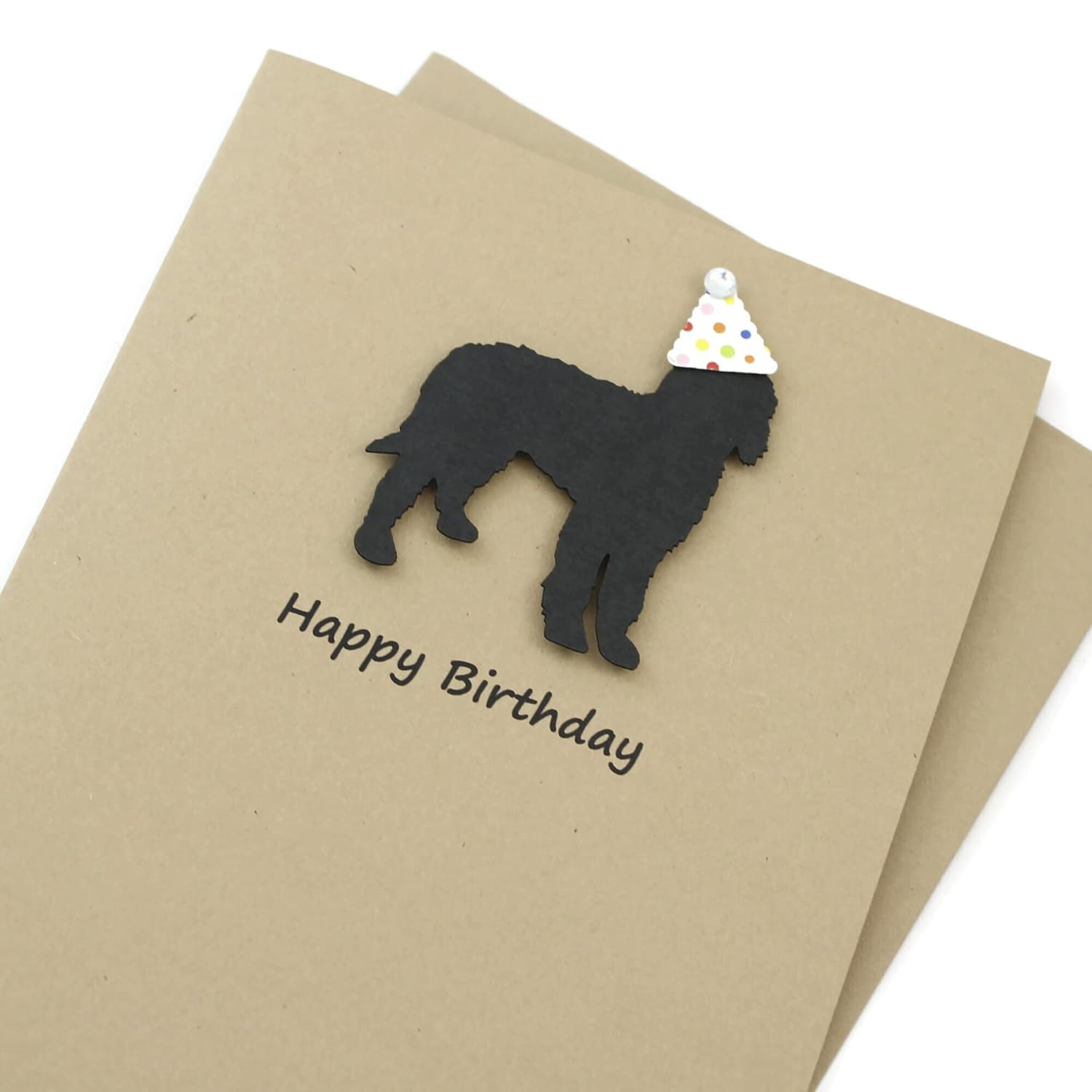 Black Doodle Birthday Card with Confetti Hat