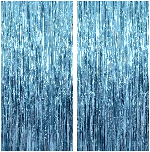 2 Pack Blue Foil Backdrop for Ocean Party Decor