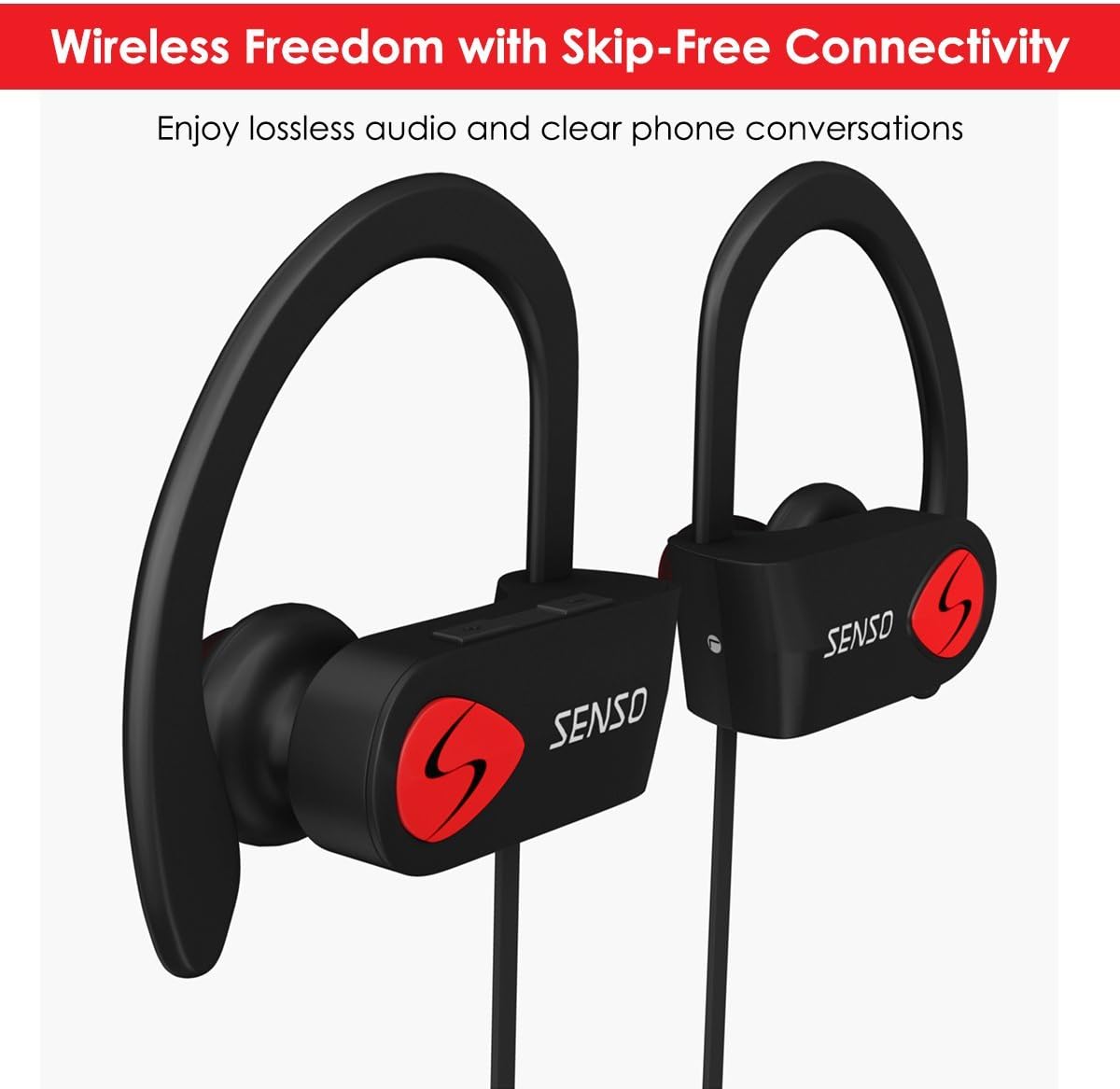 Senso Bluetooth Headphones with Mic IPX7 Waterproof