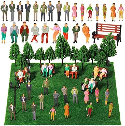 Sratte 55 Pcs Model Trains Scene Set Figures Accessories