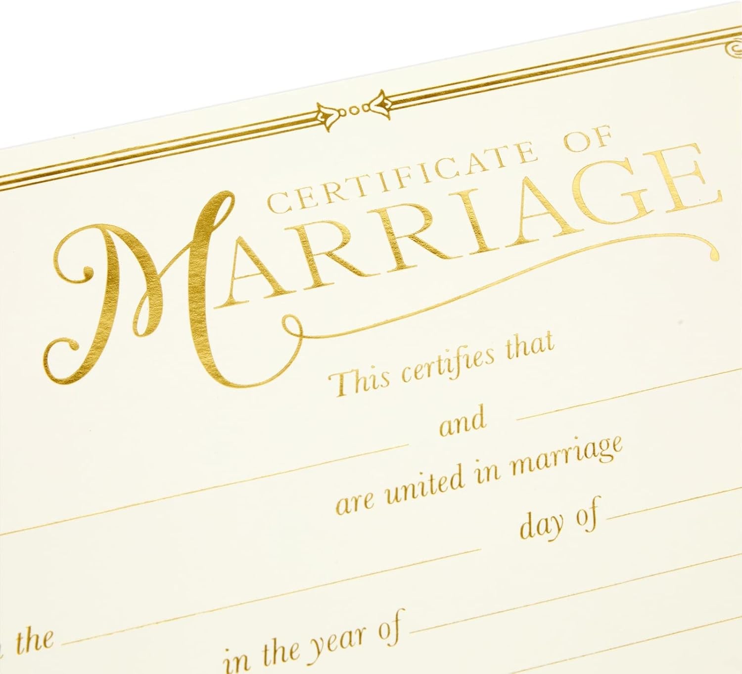 48 Pack Wedding Certificates with Gold Foil Edges
