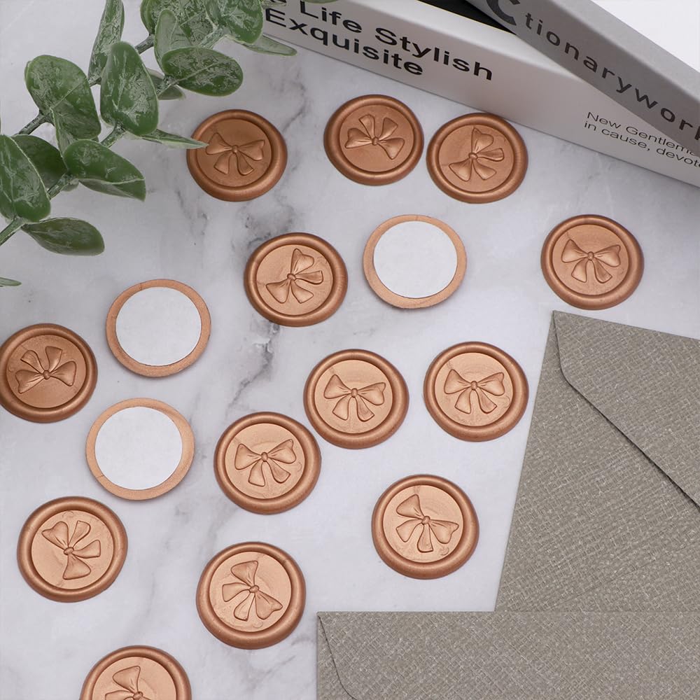 Bow Pattern Wax Seal Stickers 50PCS Self-Adhesive