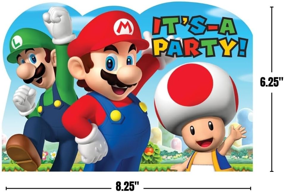 Amscan Super Mario Invite Postcards 8 Count
