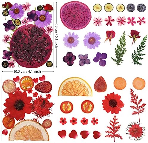 Pressed Dried Flowers Fruits Resin Molds 75 Pieces Assorted