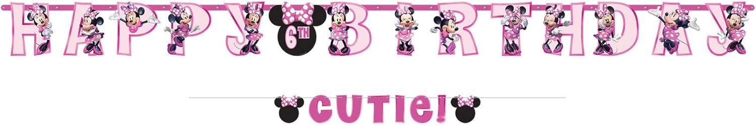 Minnie Mouse Forever Black Pink Personalized Letter Banner Kit