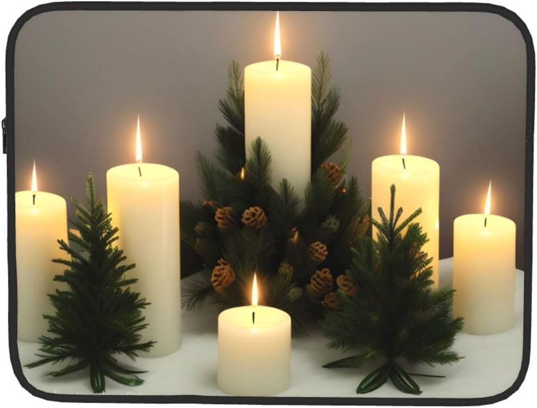 Christmas Trees Candles Print Laptop Sleeve 13 Inch