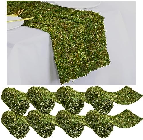 Jutom Dried Moss Table Runner for Decor and Crafts