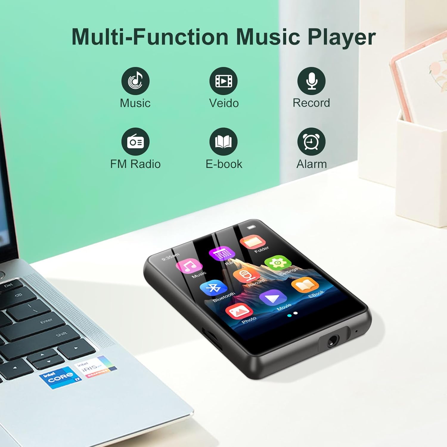 128GB MP3 Player with Bluetooth 54 and Built-in Speaker