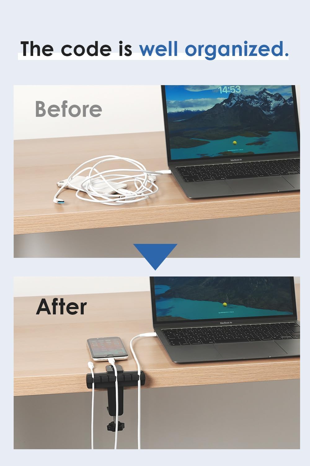 ROUNDS Cable Holder for Desk Organization