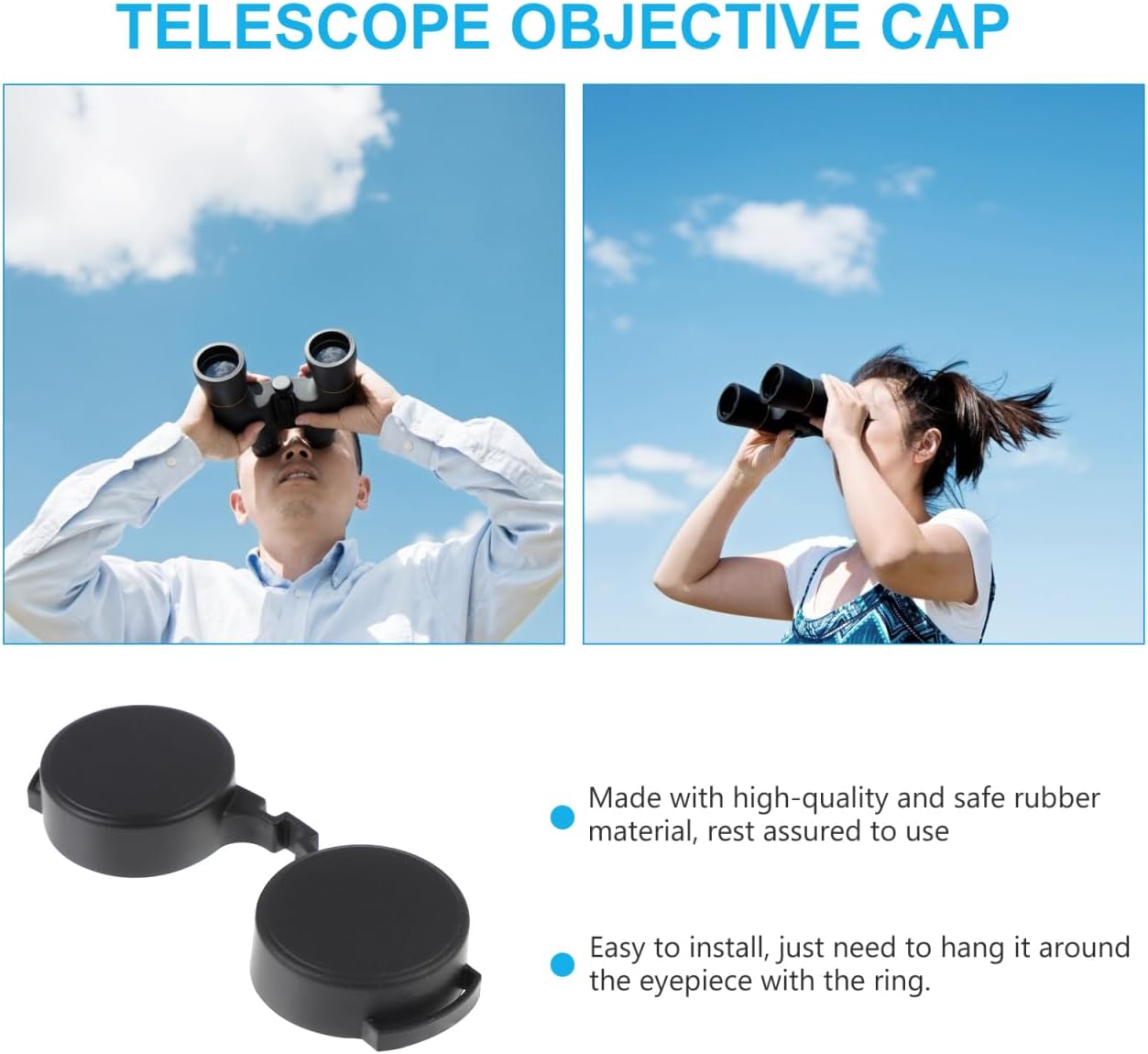 Homoyoyo 6Pcs Rubber Lens Caps Set for Binoculars and Telescopes