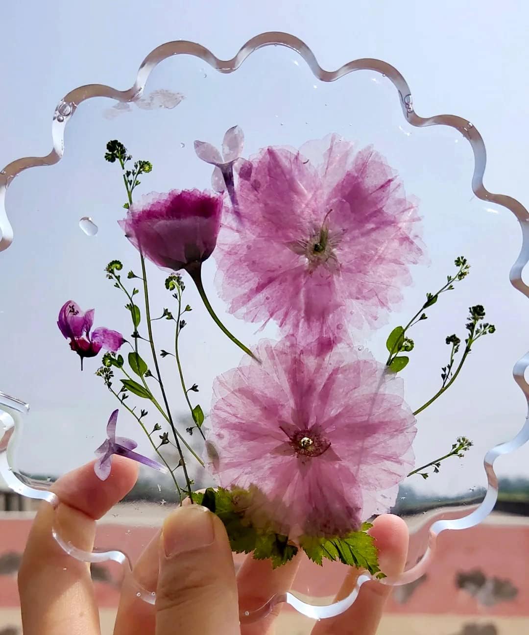 Big Dried Flowers for Resin Crafting and Scrapbooking Supplies Purple Galsang