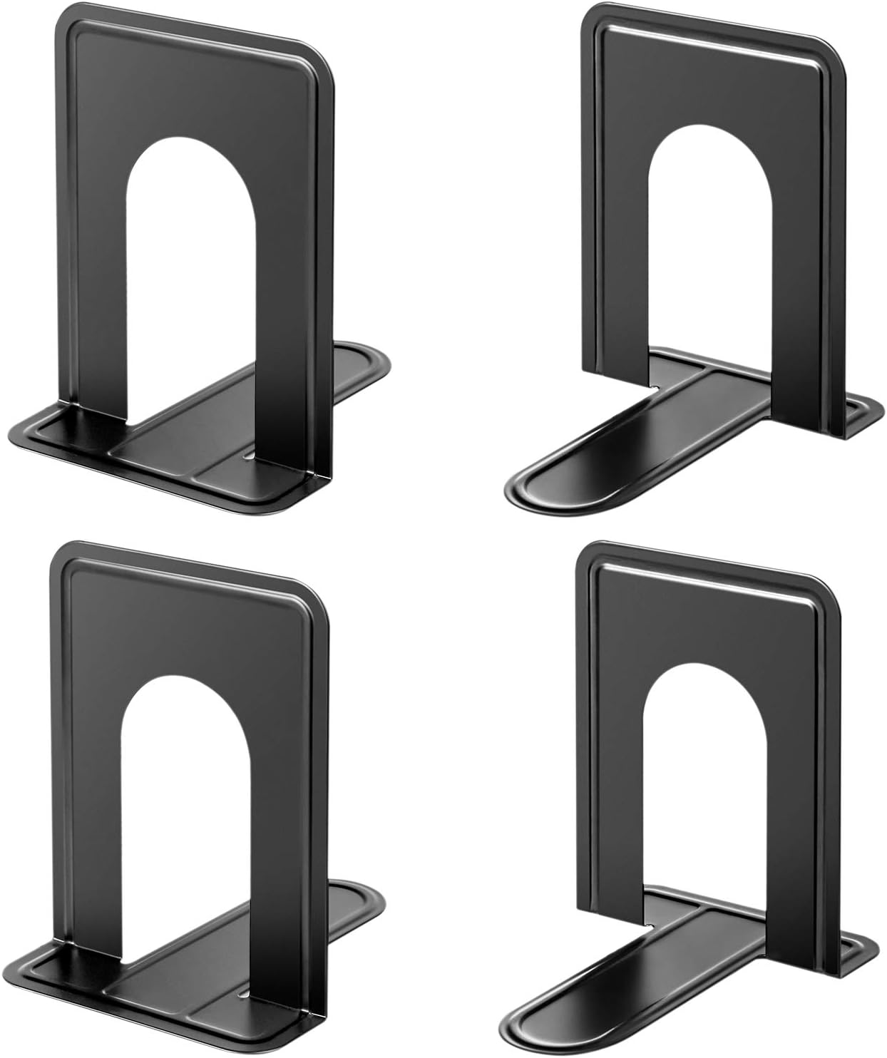 MaxGear Premium Matte Black Book Ends 4 Piece