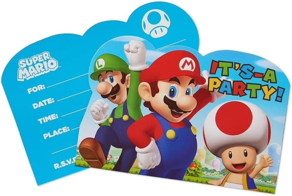 Amscan Super Mario Invite Postcards 8 Count