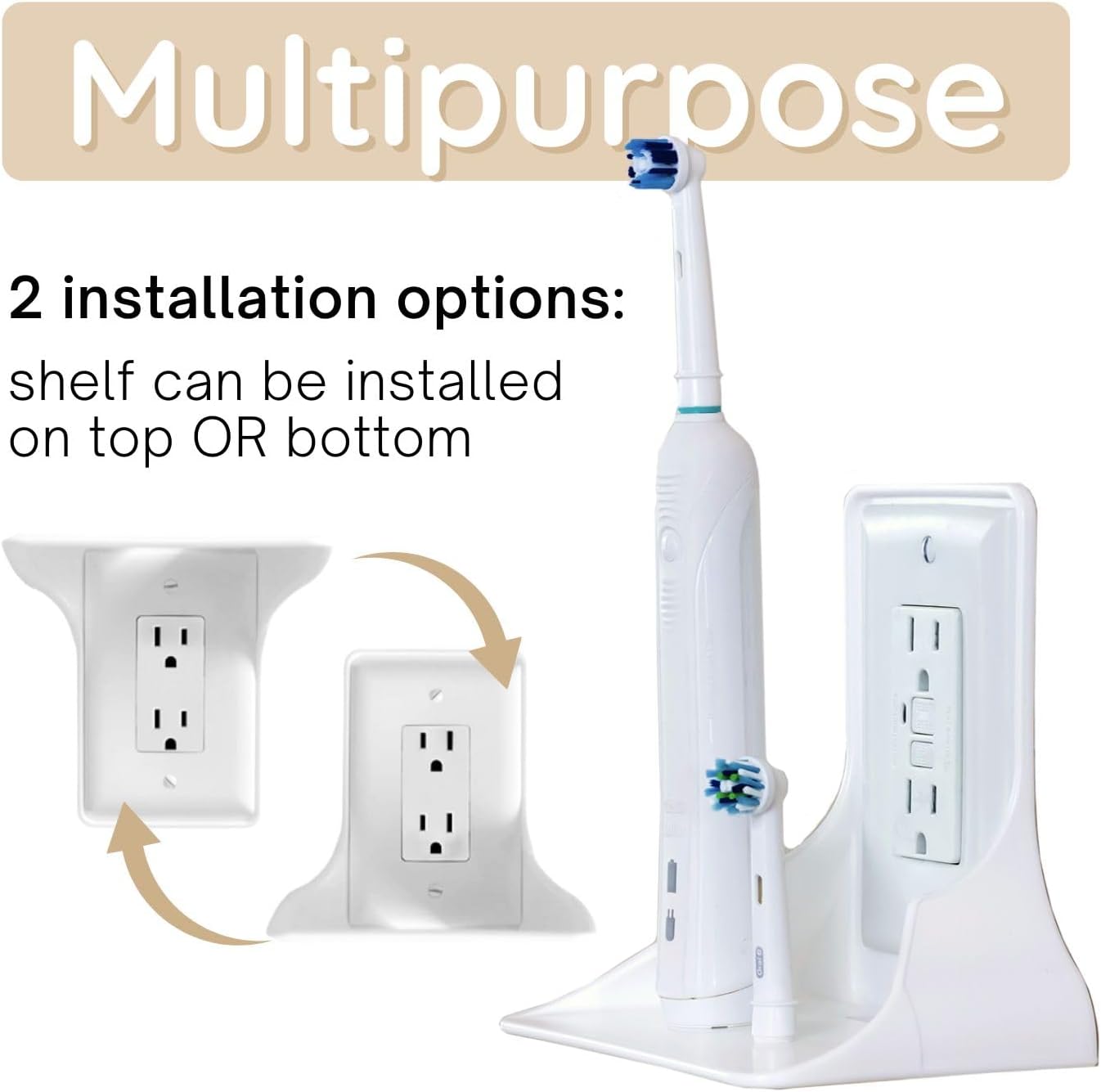 Storage Theory Power Perch Outlet Shelf White 1-Pack