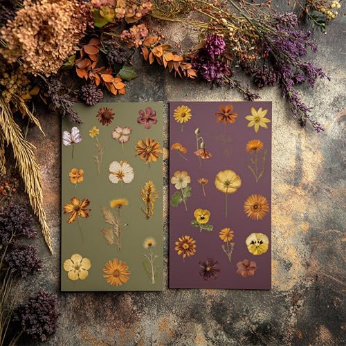 Pressed Flower Stickers 500 Pieces 36 Sheets
