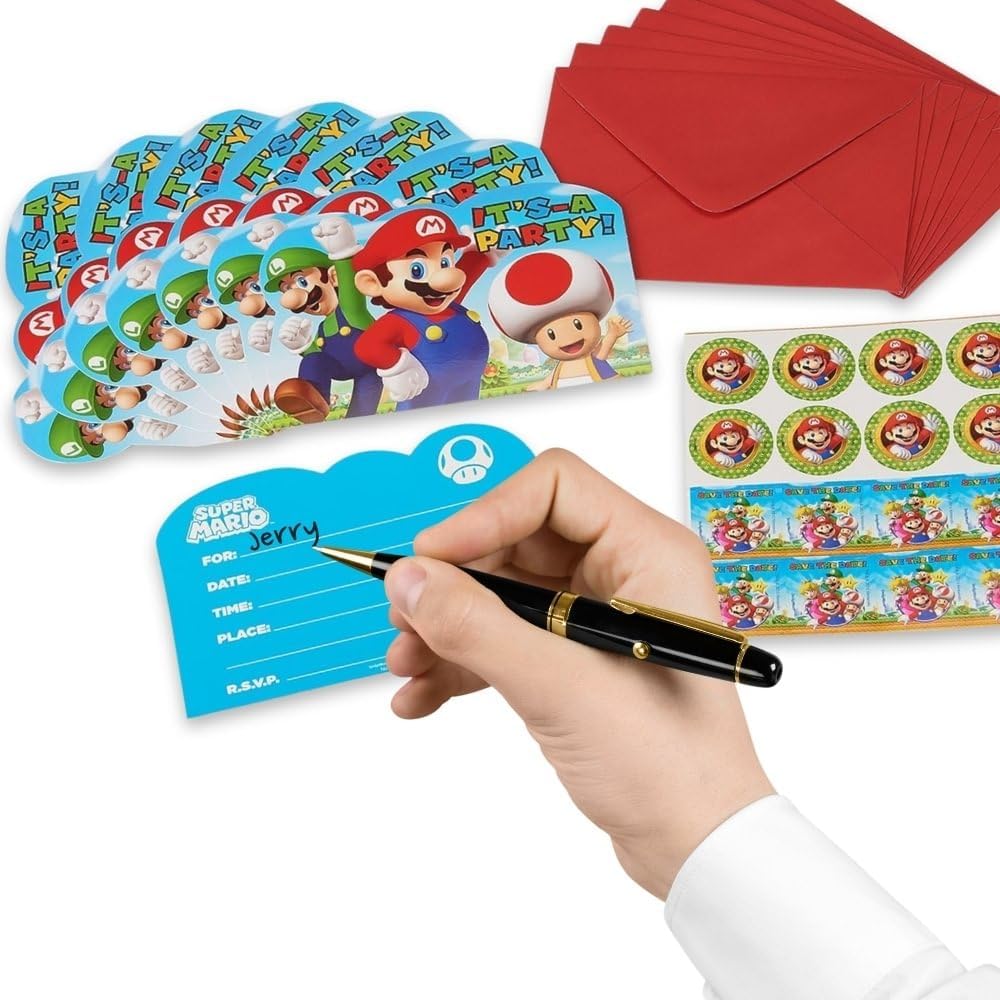 Amscan Super Mario Invite Postcards 8 Count