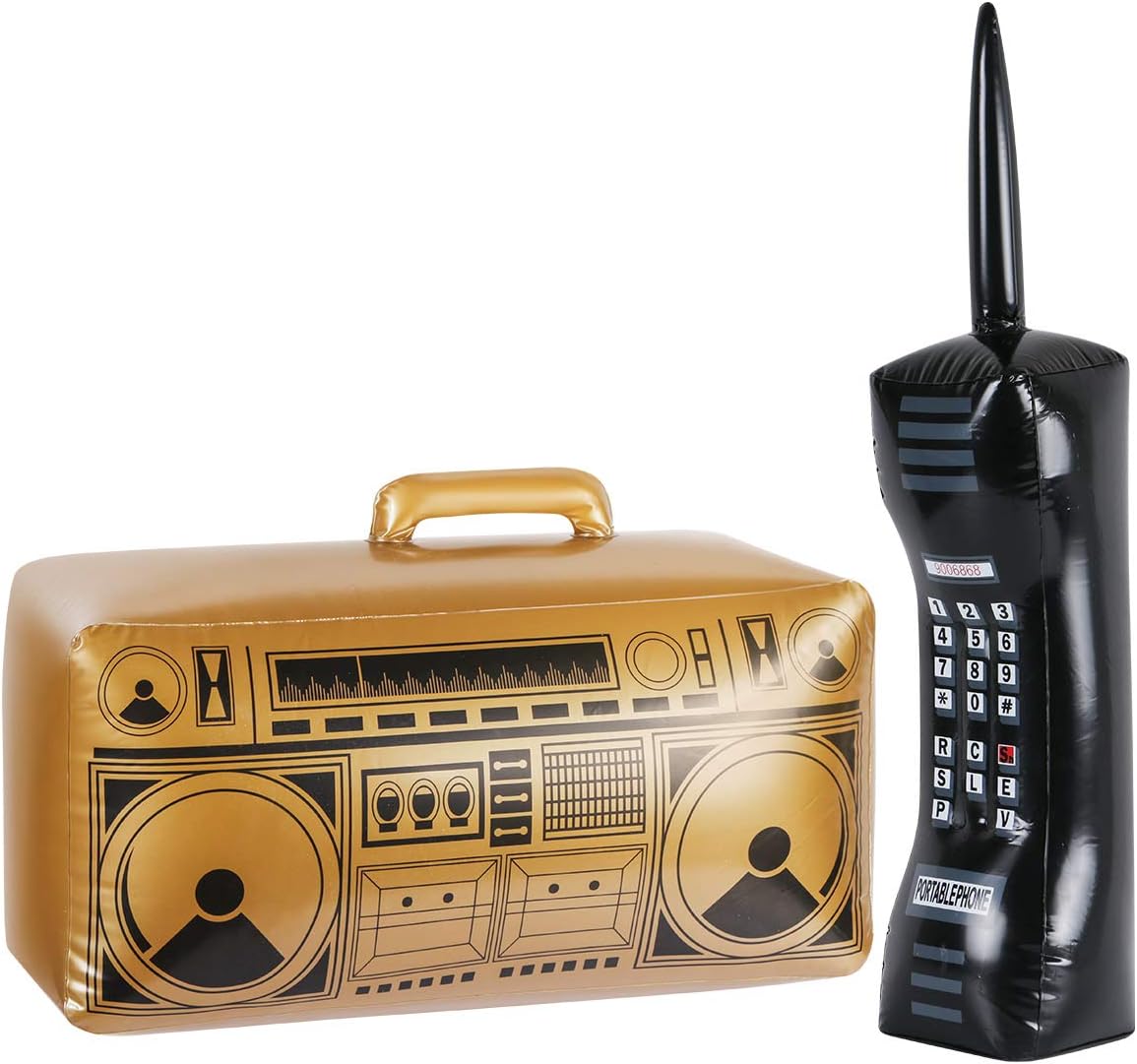 Inflatable Boombox and Phone 80s 90s Party Decor