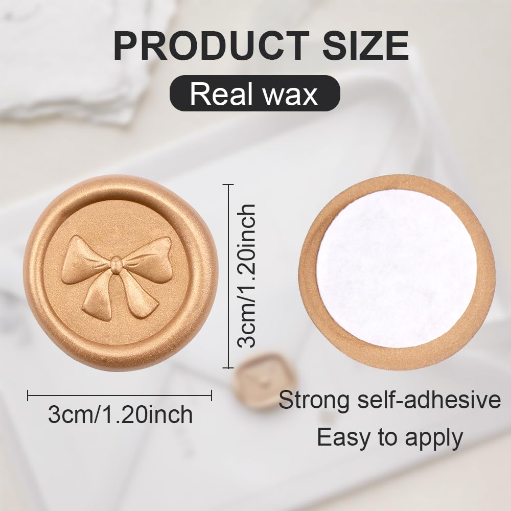 Bow Pattern Wax Seal Stickers 50PCS Self-Adhesive