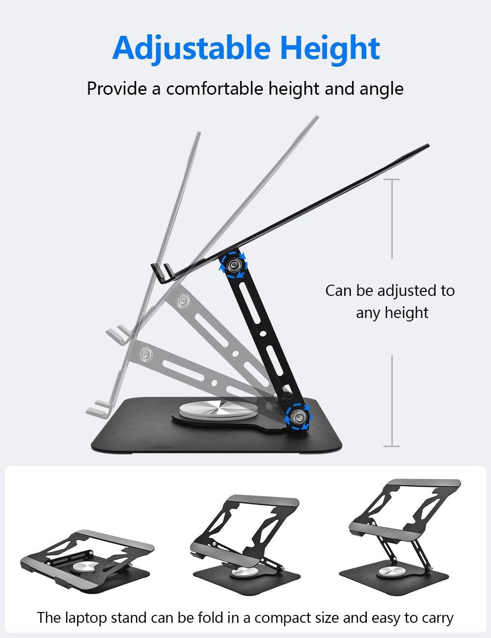 Laptop Stand for Desk with 360 Rotating Base