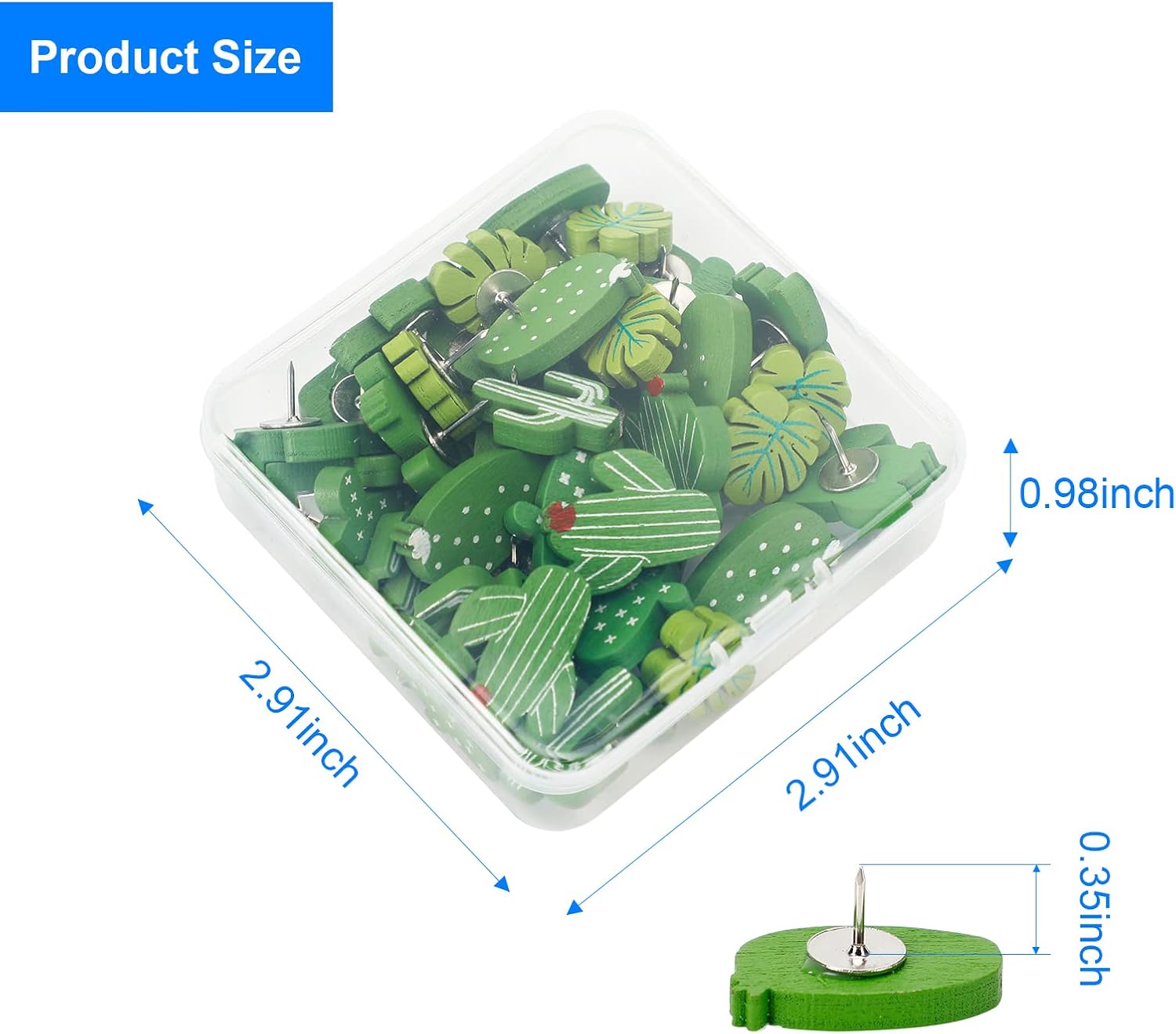 40Pcs Cactus Push Pins Decorative Bulletin Board Tacks