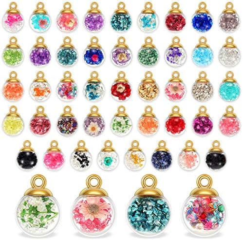 WILLBOND 88 Piece 16mm Mixed Glass Ball Charms for DIY Jewelry
